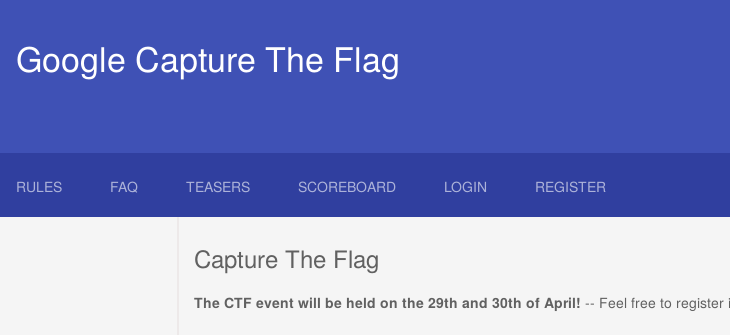 Google Capture The Flag 2016