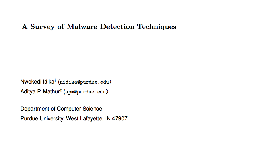 Beberapa Teknik Pendeteksi Malware