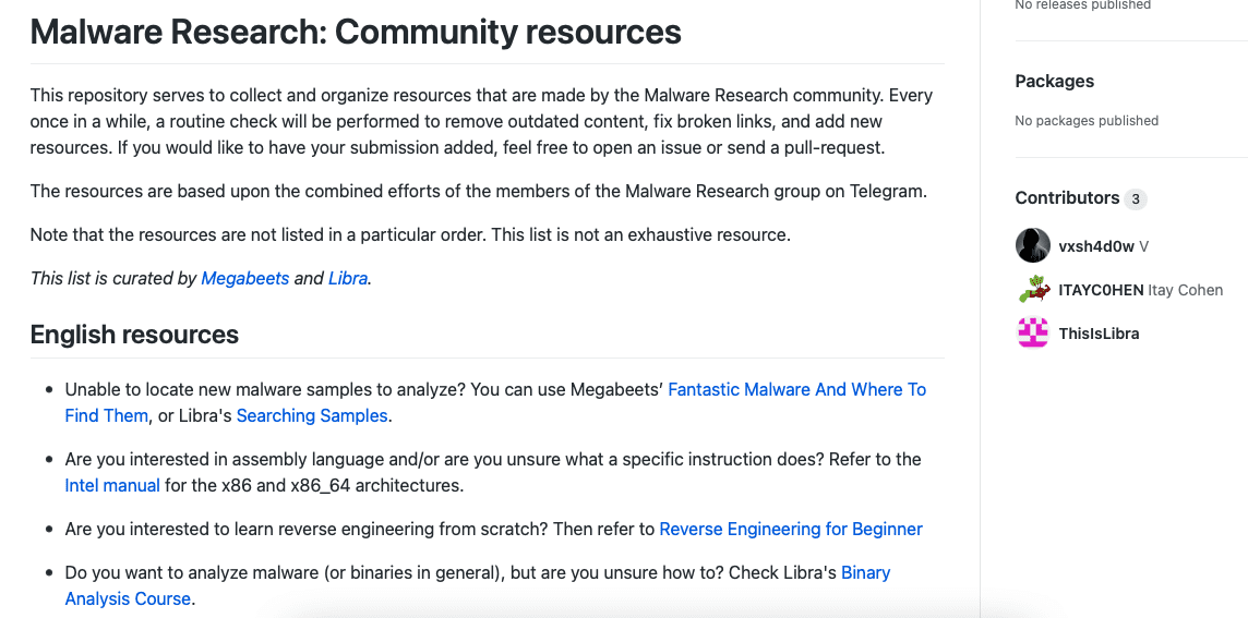 Malware Research community repository