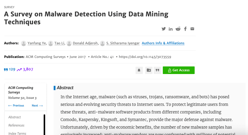 Review paper-Deteksi malware dengan teknik Data mining